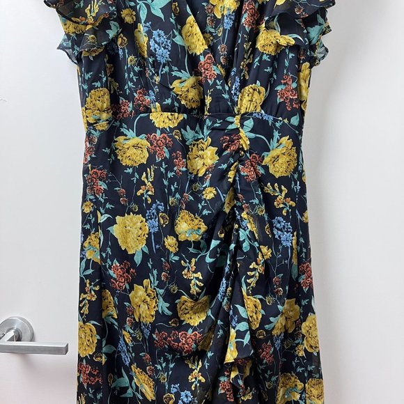 Lucy Paris Asymmetrical Floral Midi Dress - Picture 3 of 7